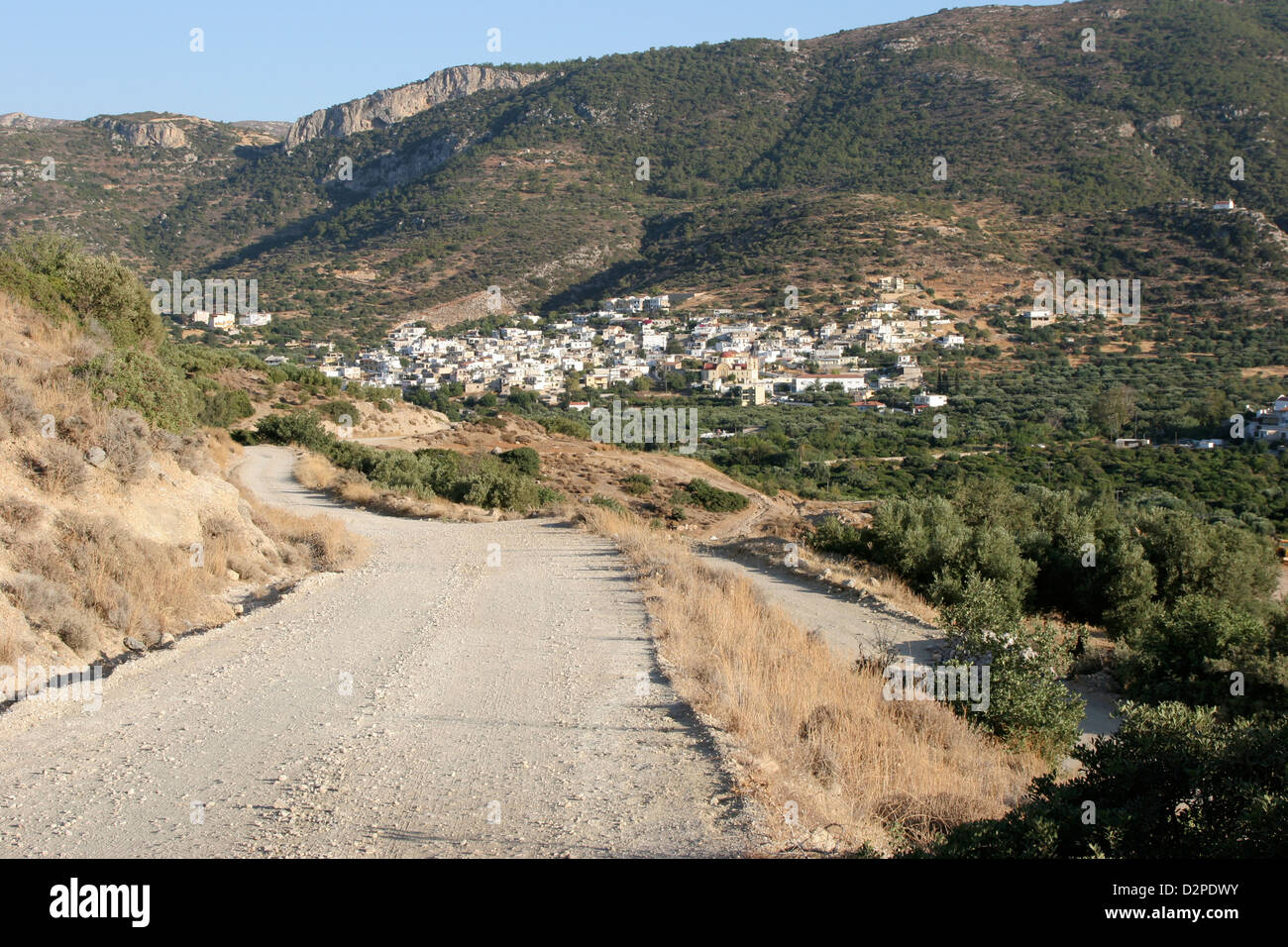 A pretty Cretan village in rural Greece Stock Photo