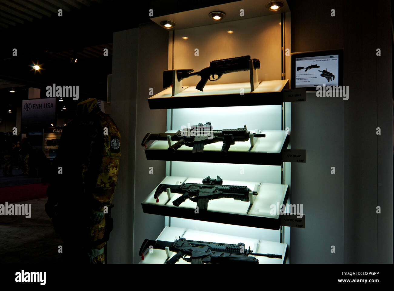 Display Beretta tactical assault weapons Las Vegas SHOT Show Stock Photo