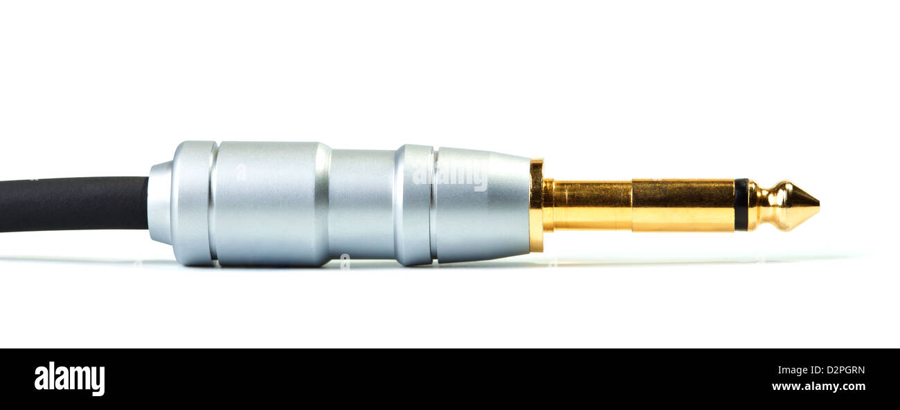 guitar audio jack, isolated on white background Stock Photo Alamy