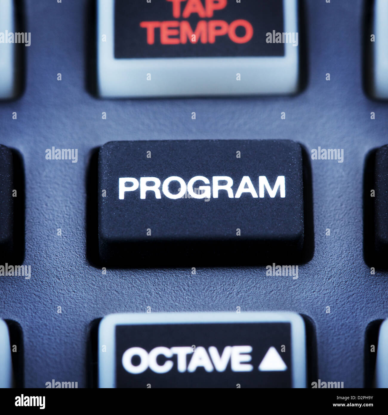 part of digital midi keyboard, program button Stock Photo - Alamy