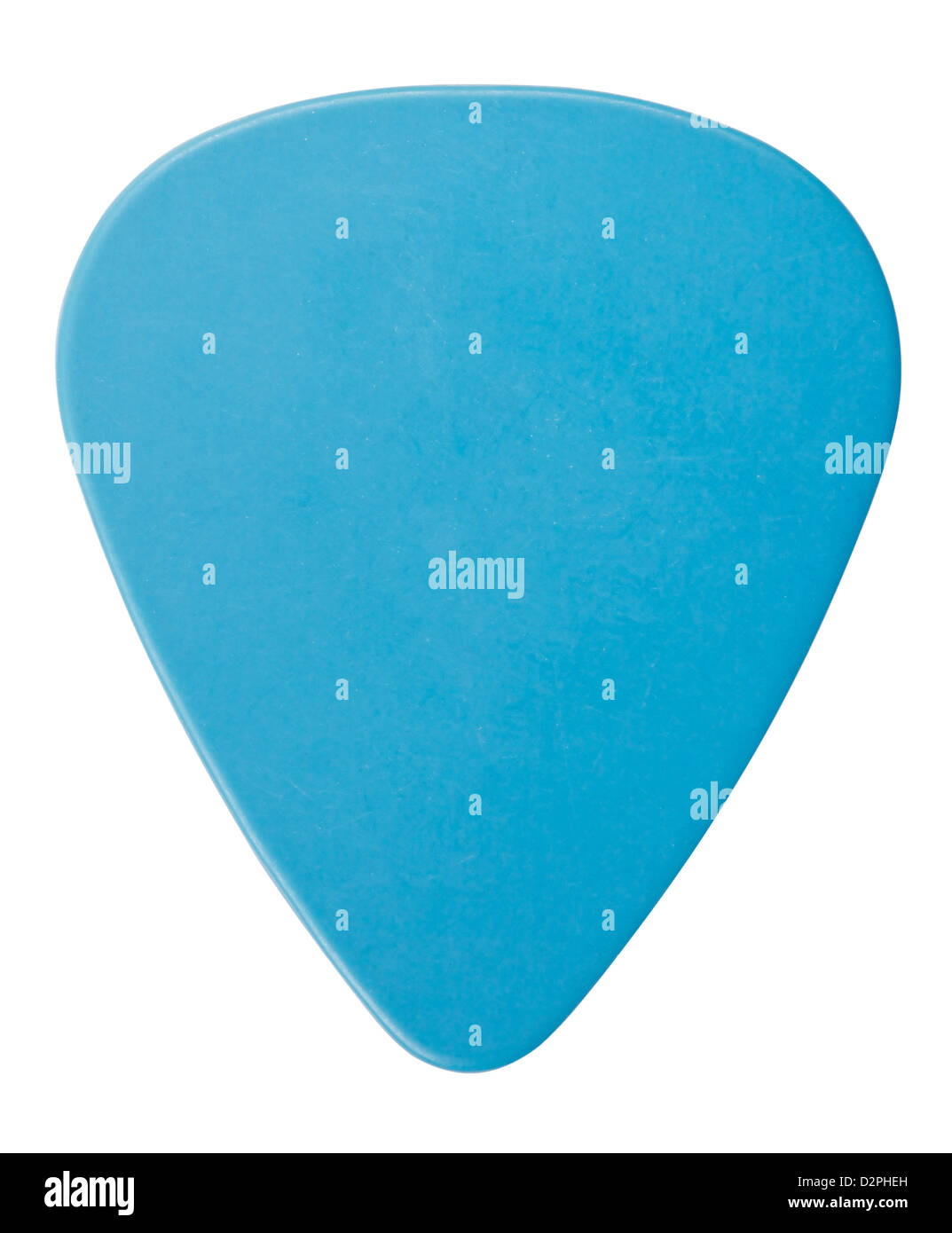 blue plastic guitar plectrum, isolated on white Stock Photo