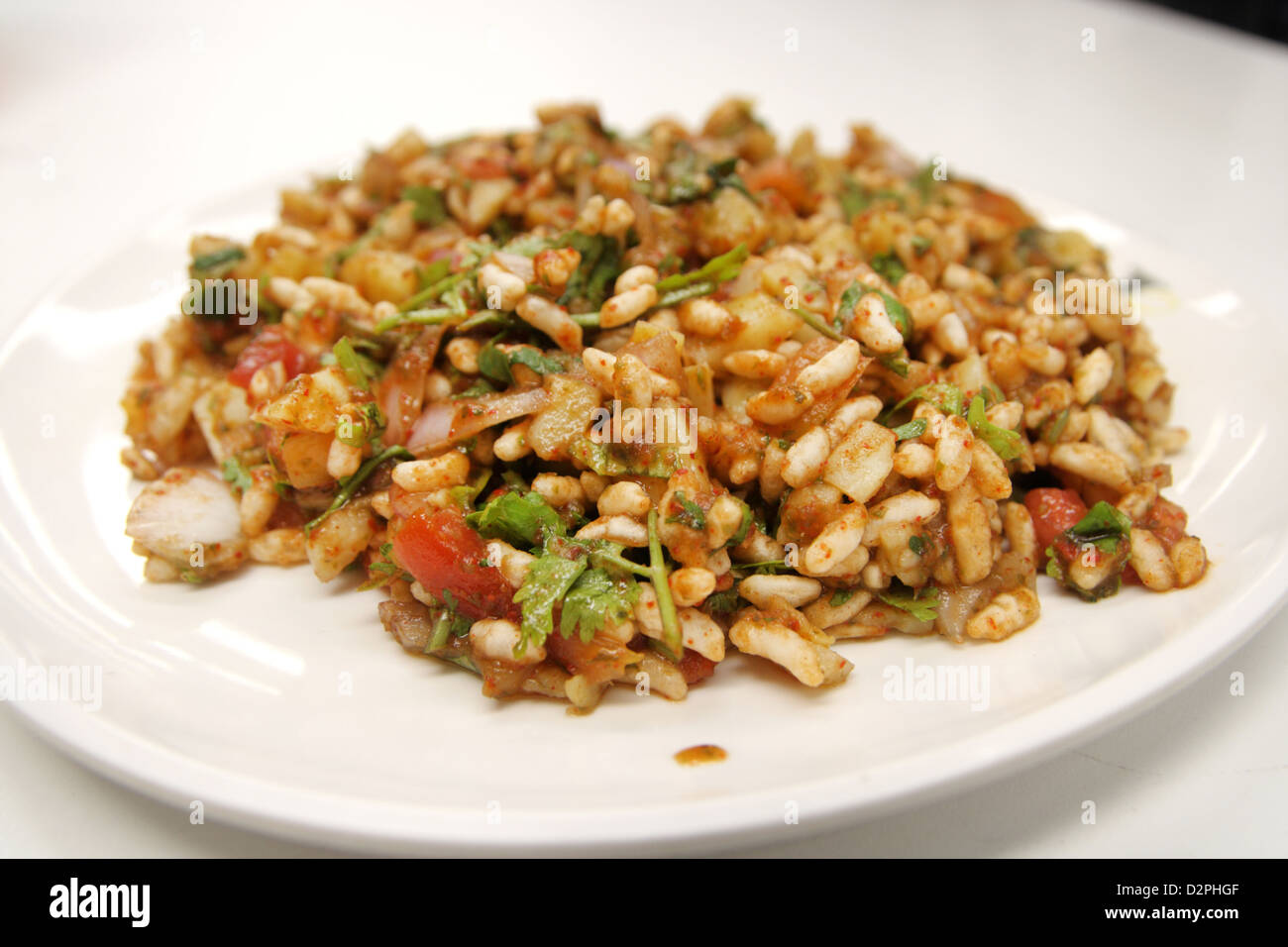 Indian spicy puffed rice , Karam Borugulu Stock Photo