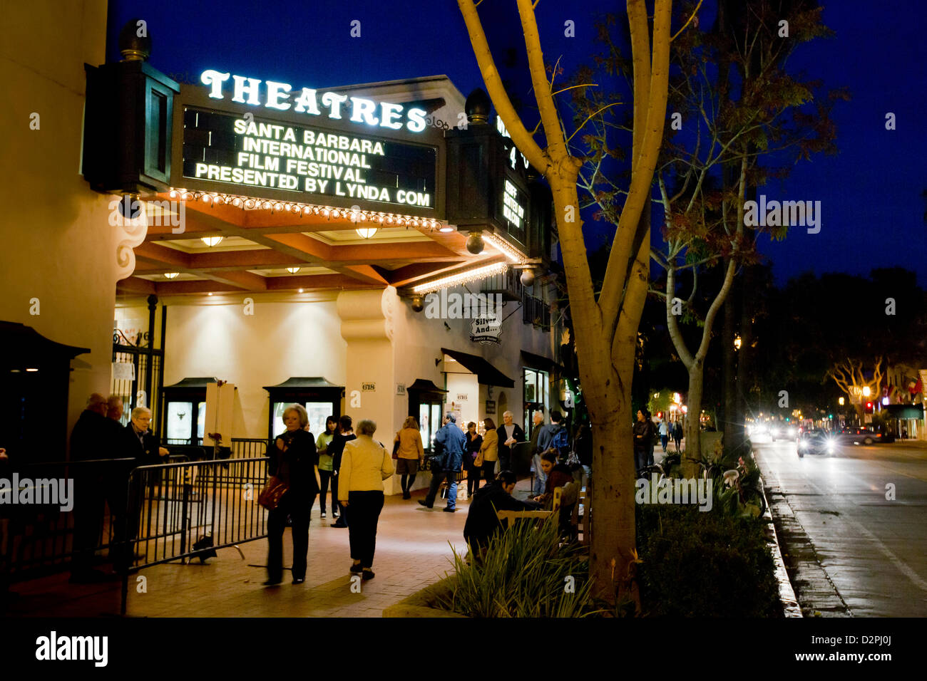 The Metro 4 Theater in downtown Santa Barbara is one of the Santa Barbara International Film Festival's numerous venues, offering screenings beginning early in the morning and ending late in the evening over the course of 11 days. (Photo by Scott London) Stock Photo
