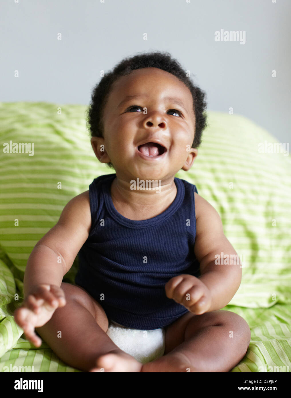 Laughing African American baby Stock Photo - Alamy