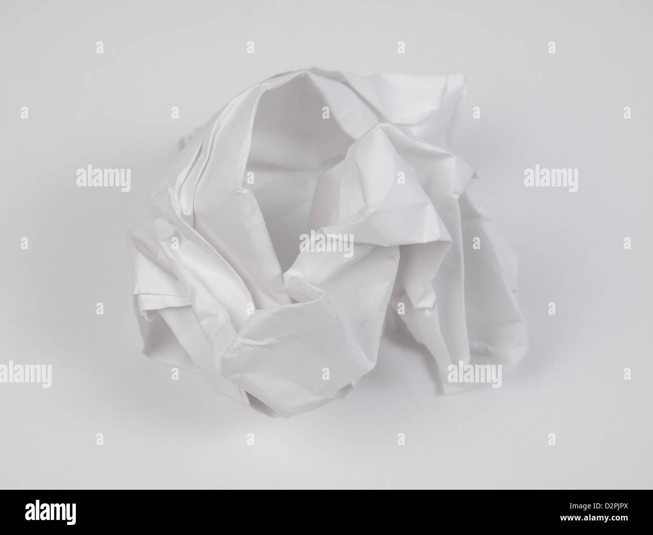 White wrapped crumpled paper ball - close detail Stock Photo