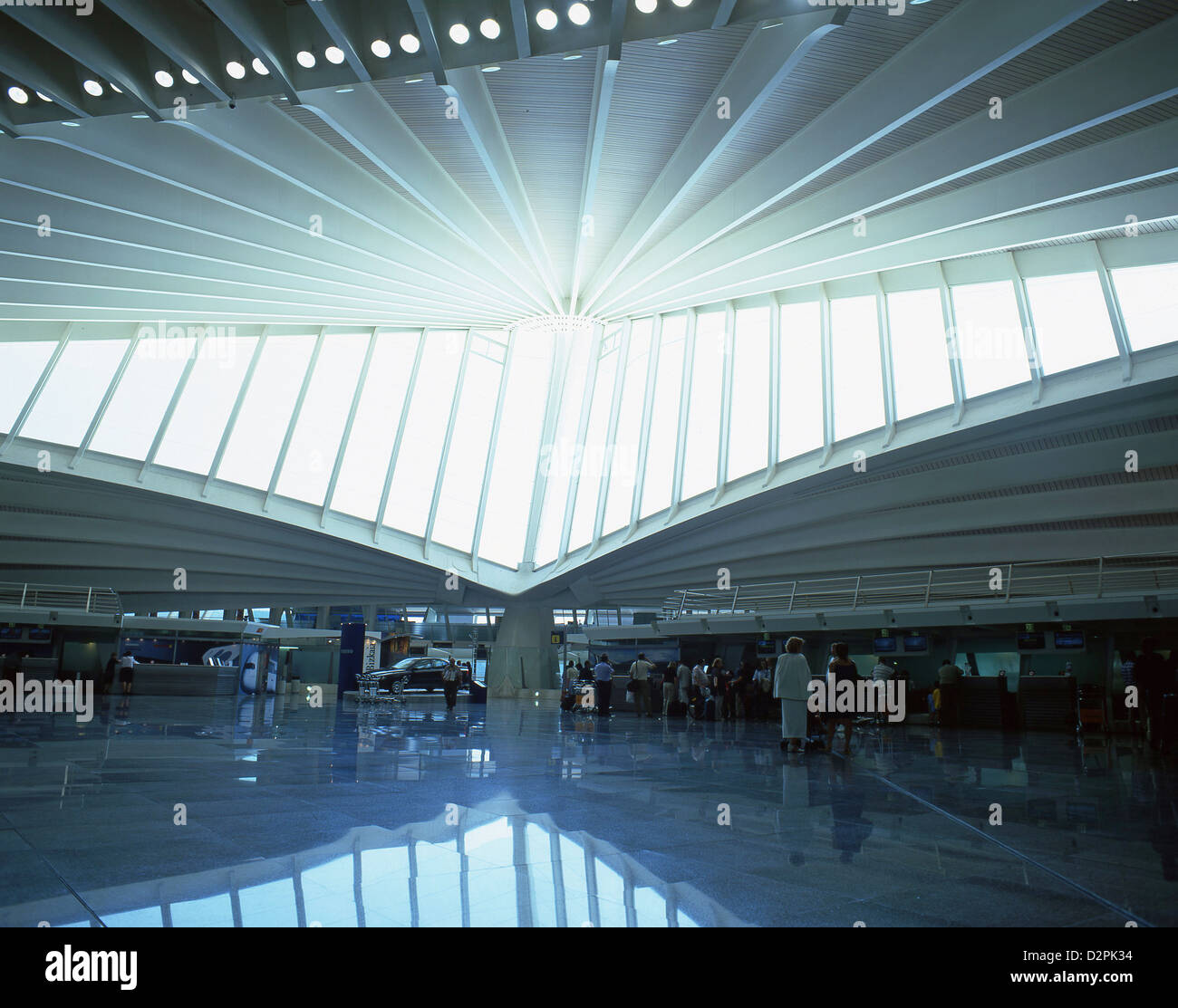 Main terminal interior of Bilbao Airport, Bilbao, Biscay Province, Basque Country, Spain Stock Photo