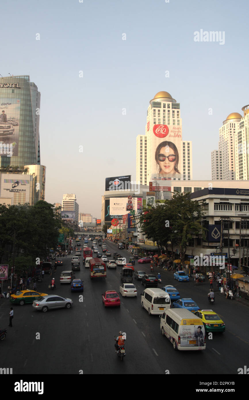 Traffic on street in Bangkok , Thailand Stock Photo