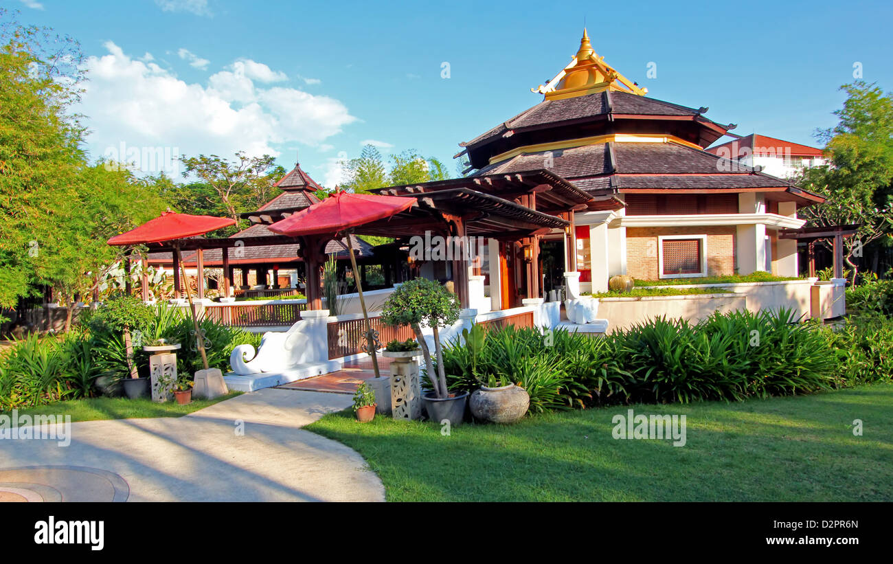 Lanna-Style Spa at Shangri-La Hotel / Chiang Mai / Thailand Stock Photo