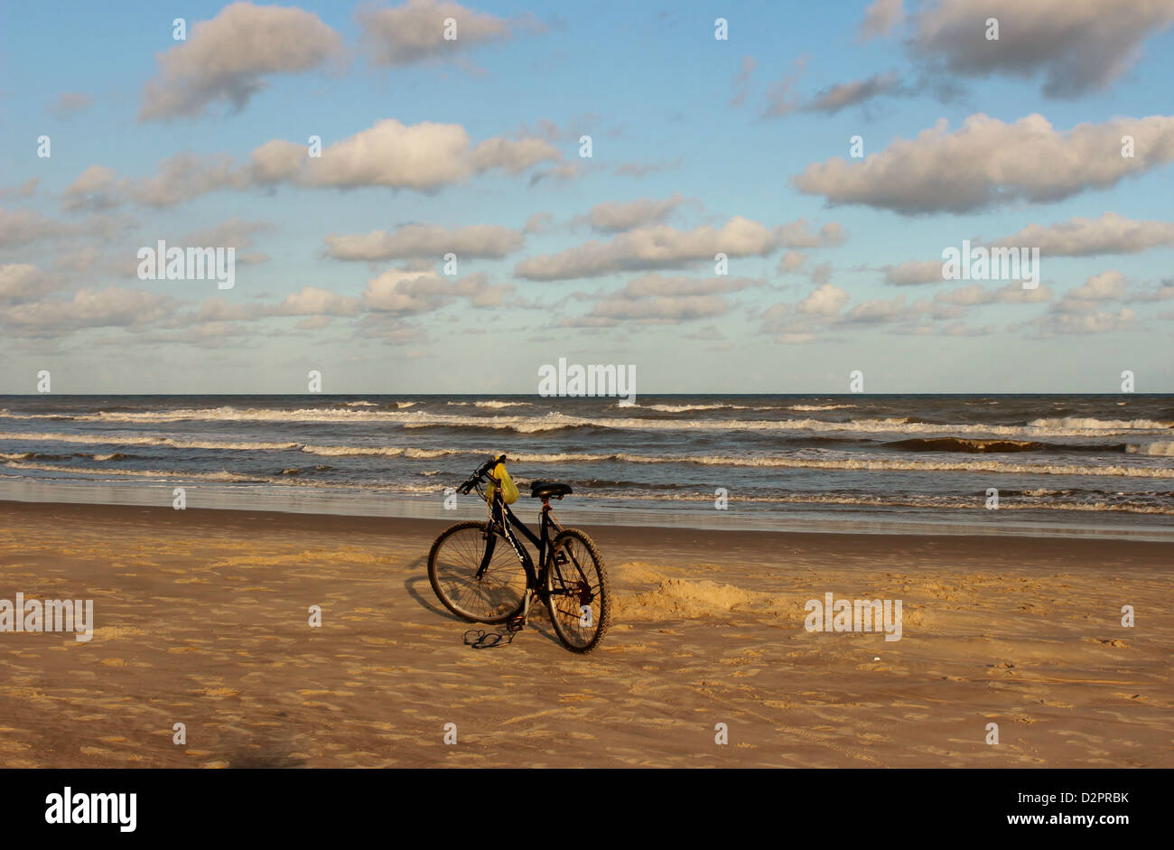 Bike on the sea, loves meeting! Stock Photo