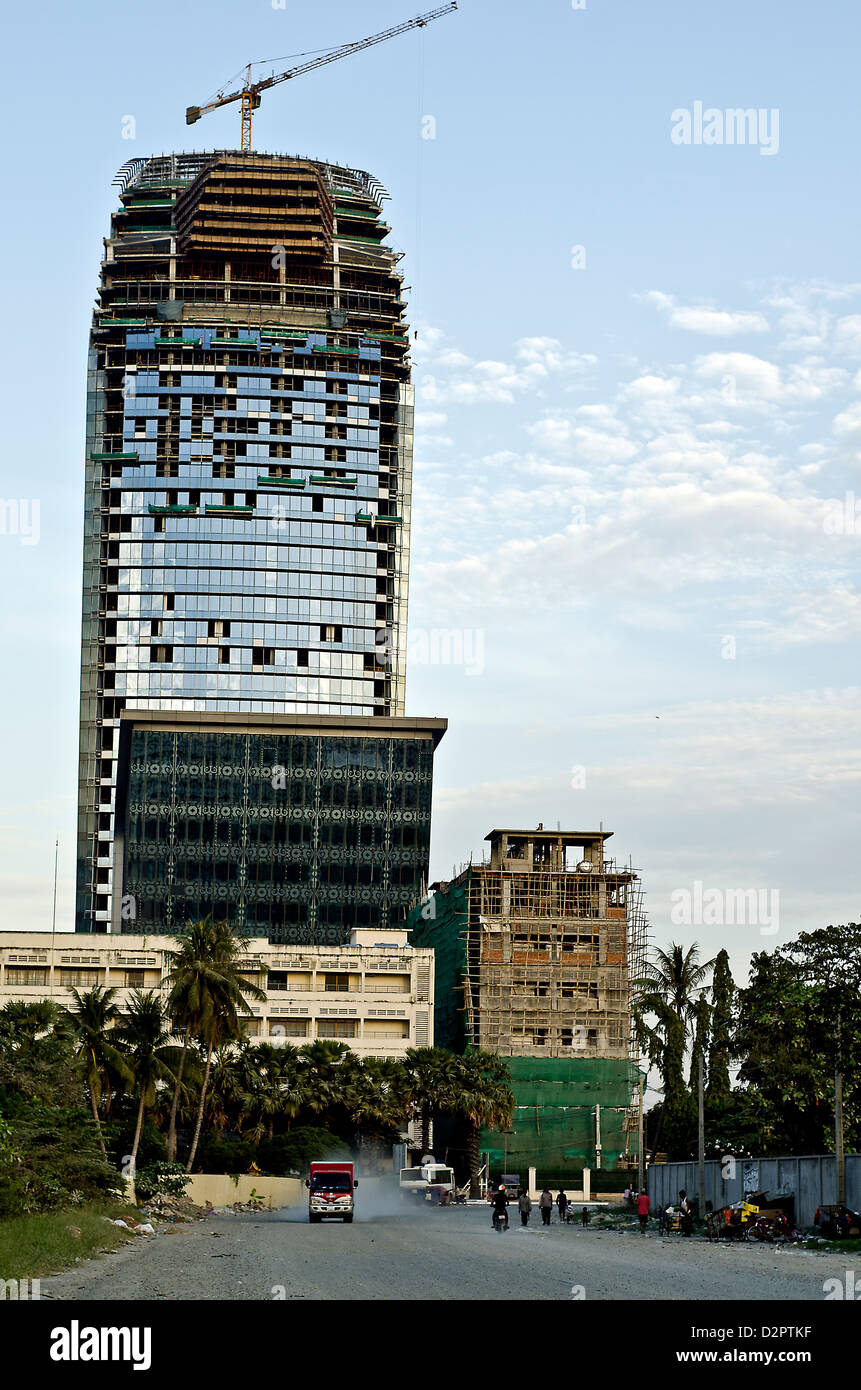 Vattanac Bank one of the highest buildings in Phnom Penh,Cambodia Stock Photo