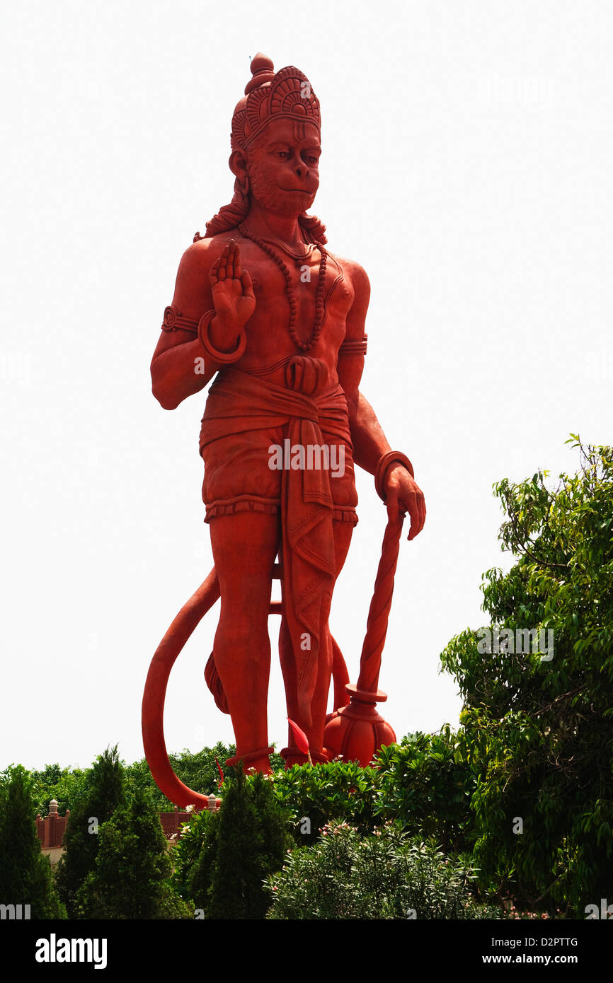 Idol of Lord Hanuman at a temple, Chhatarpur Temple, New Delhi ...