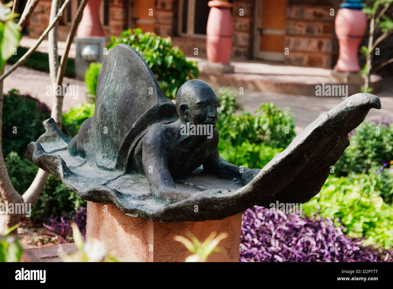 Statue in a garden, Garden of Five Senses, Saidul Ajaib, New Delhi, India Stock Photo
