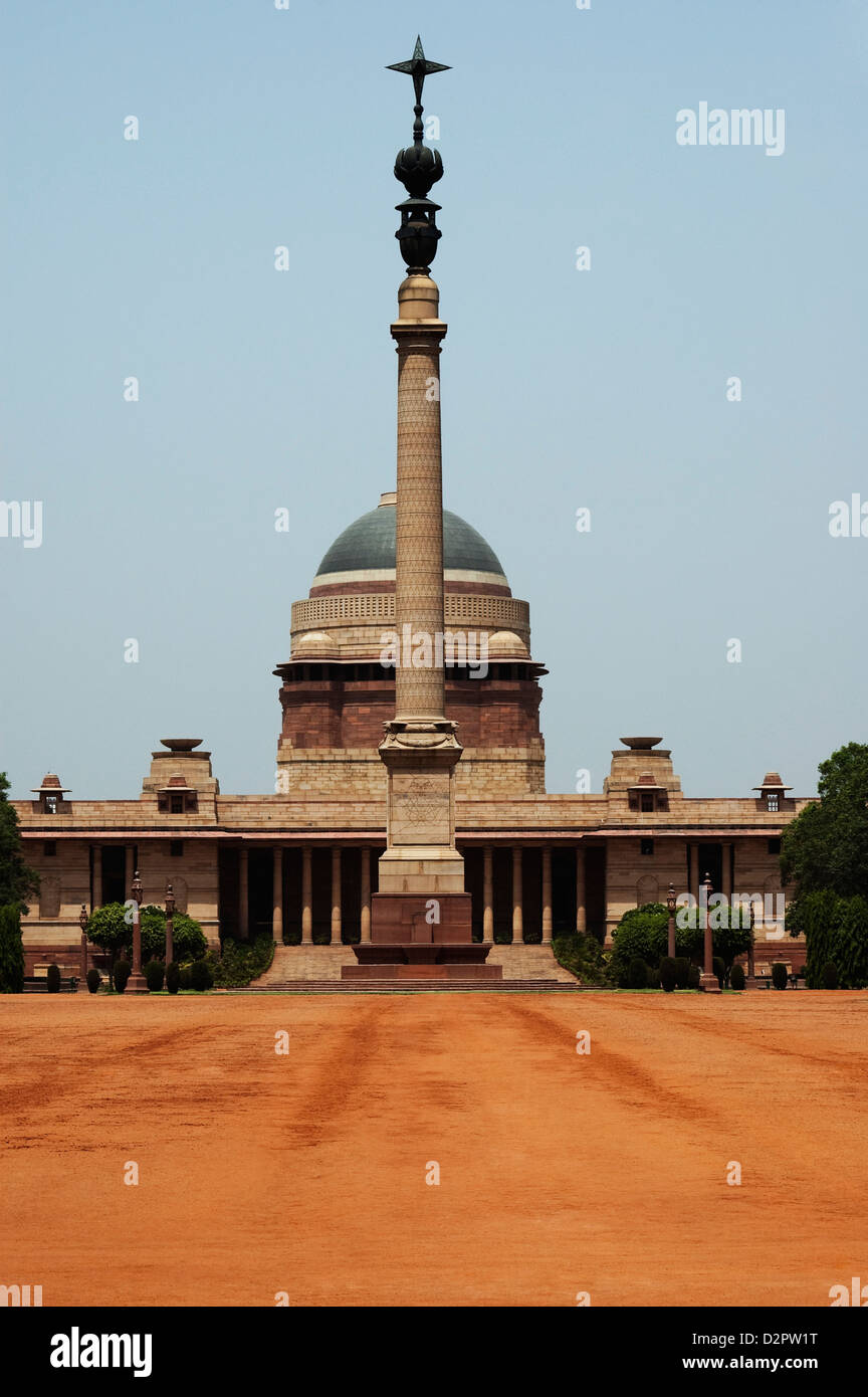 Facade of a government building, Jaipur Column, Rashtrapati Bhavan, Rajpath, New Delhi, India Stock Photo