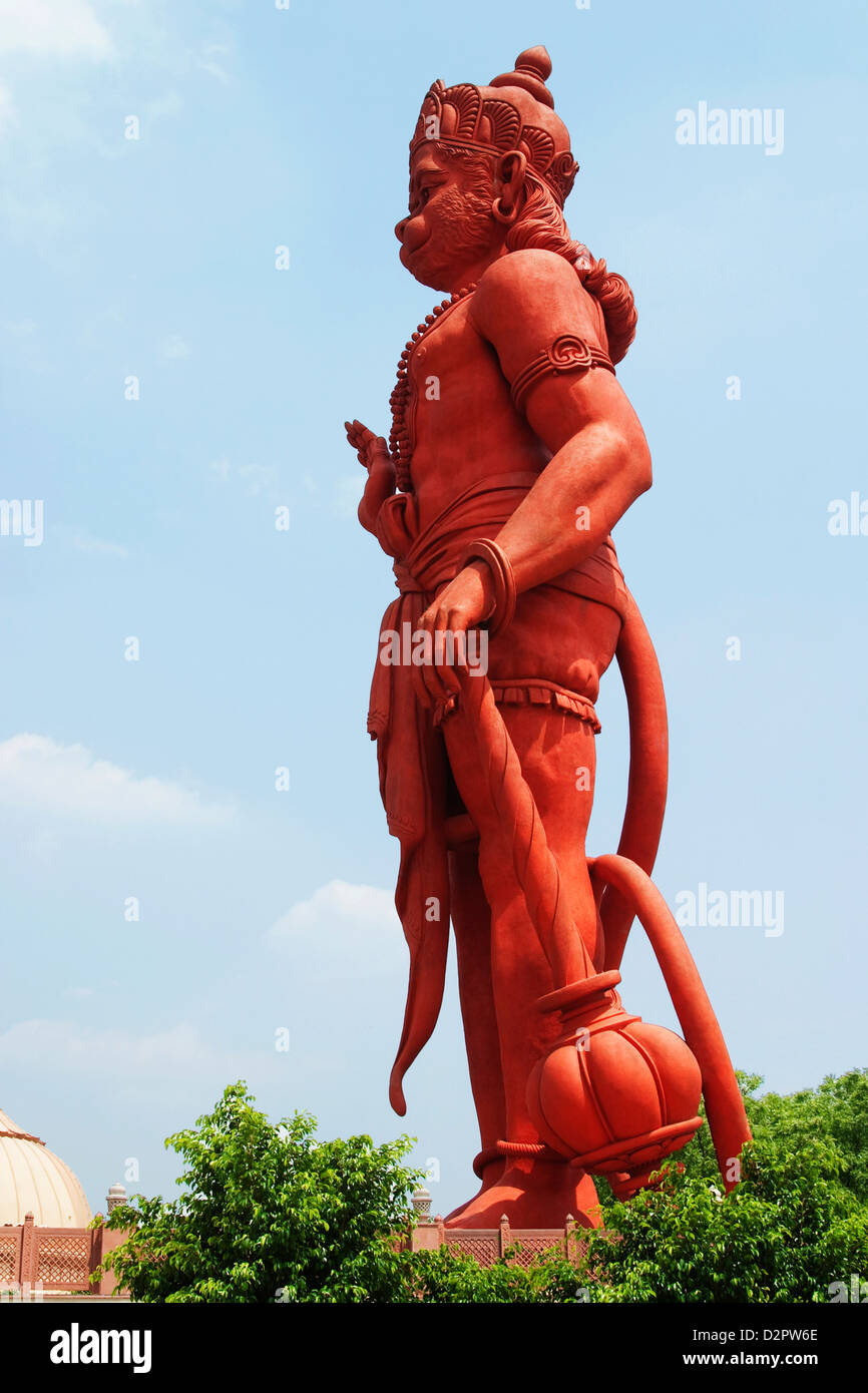 Idol of Lord Hanuman at a temple, Chhatarpur Temple, New Delhi ...