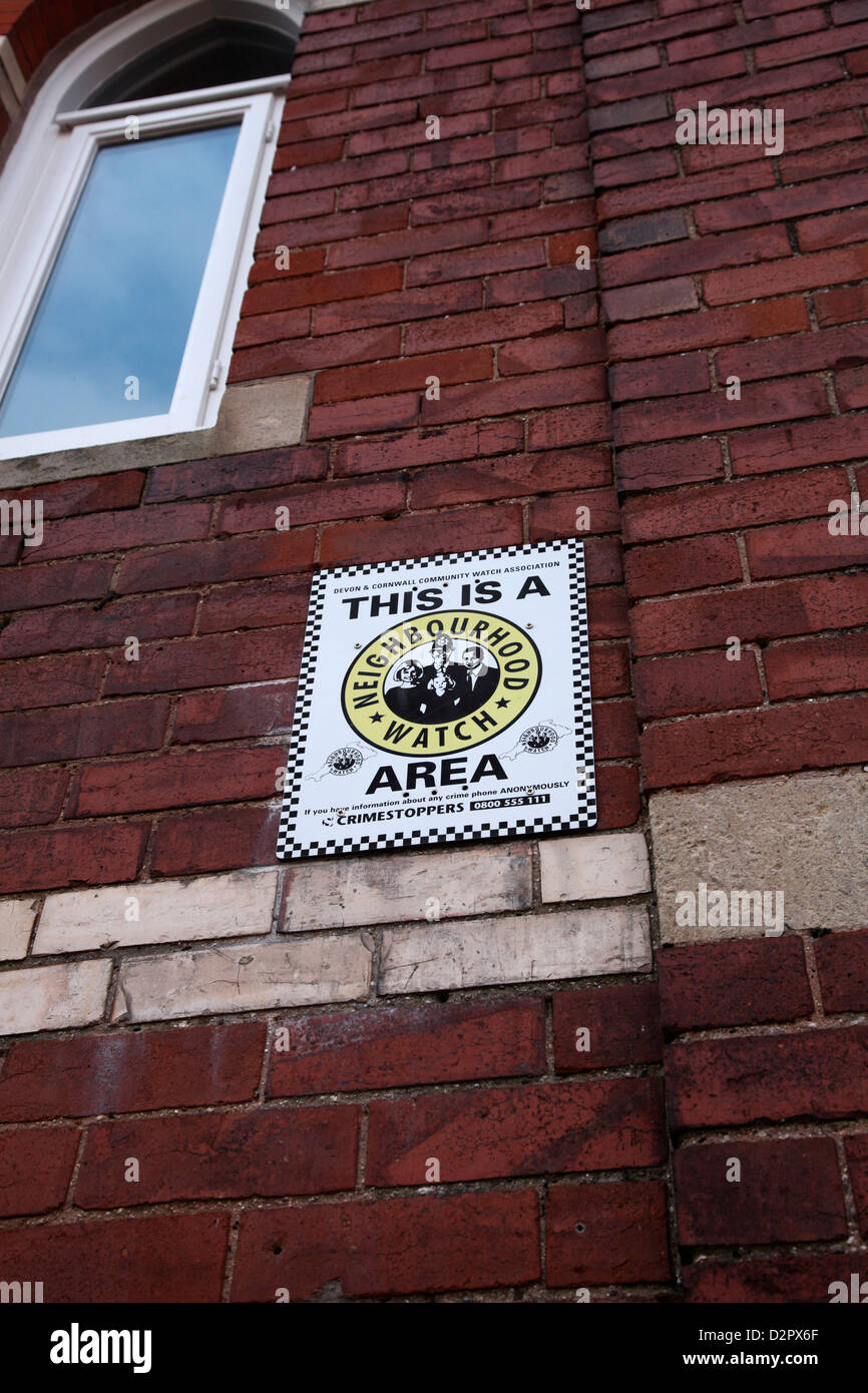 Neighbourhood watch poster - Devon and Cornwall Stock Photo