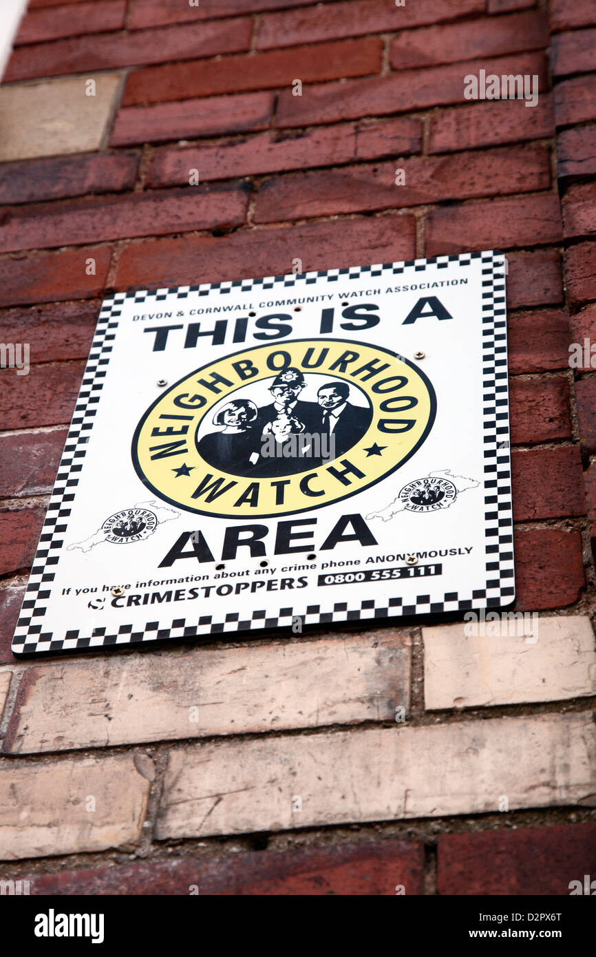 Neighbourhood watch poster - Devon and Cornwall Stock Photo