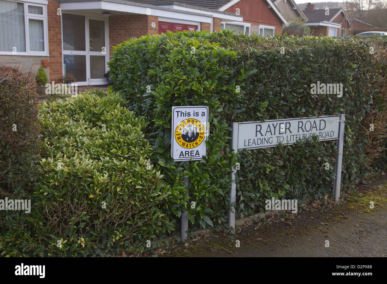 Neighbourhood watch poster in suburbia Tiverton, Devon, UK Stock Photo