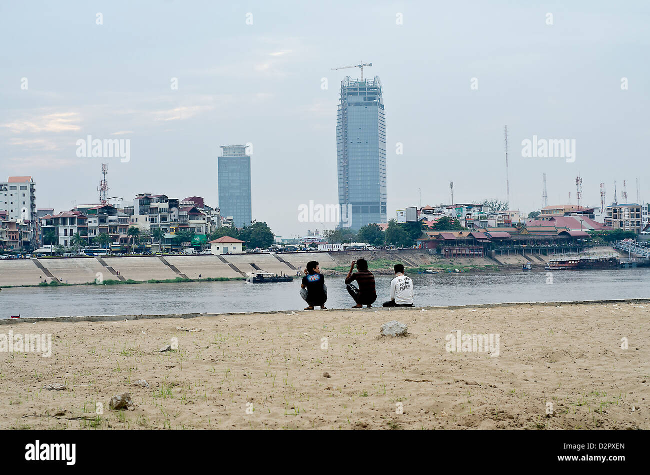 Phnom Penh river view Stock Photo
