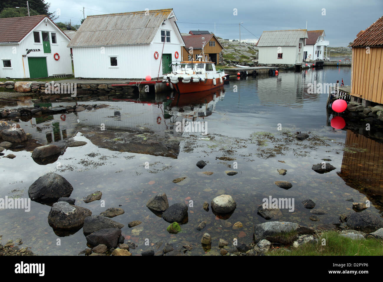 Harbour, Rott island, off Stavanger, Norway, Europe Stock Photo