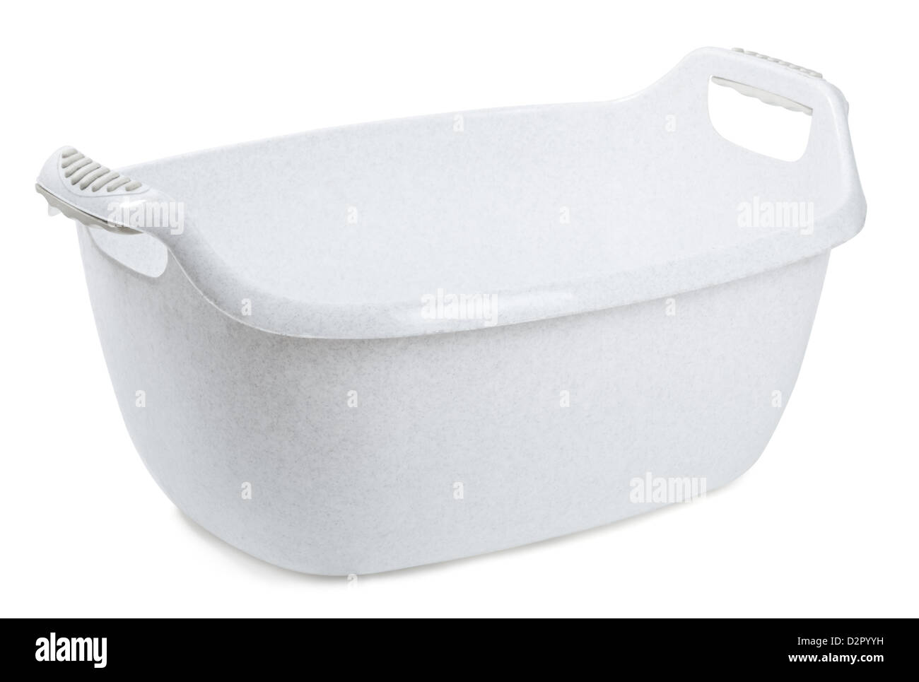 gray plastic washing basin isolated on white Stock Photo