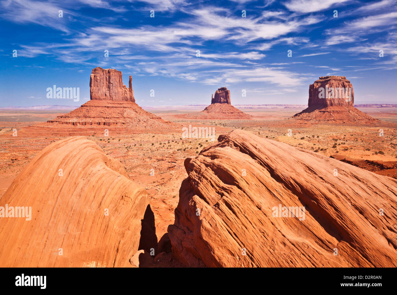 West Mitten Butte East Mitten Butte And Merrick Butte The Mittens Stock Photo Alamy