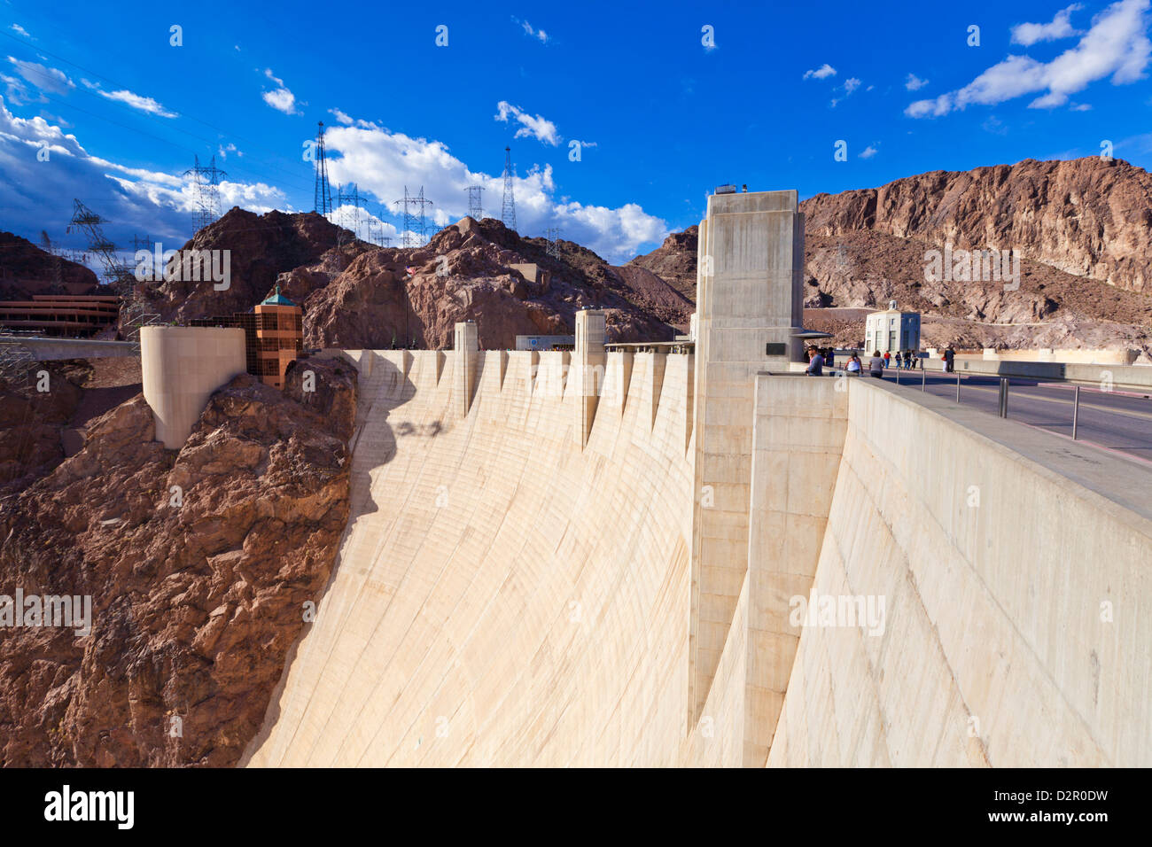 Hoover Dam wall, Boulder City, Nevada, United States of America, North America Stock Photo