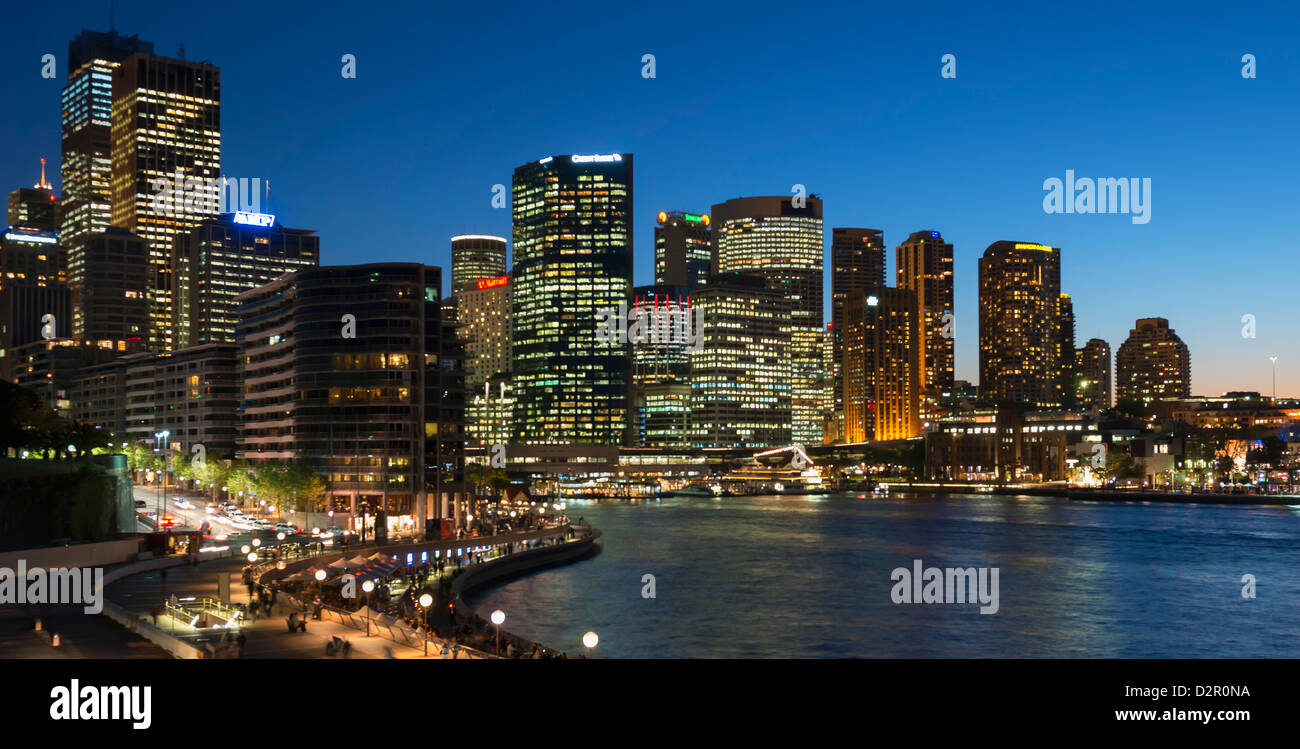 City skyline at night, Sydney, New South Wales, Australia, Pacific Stock Photo