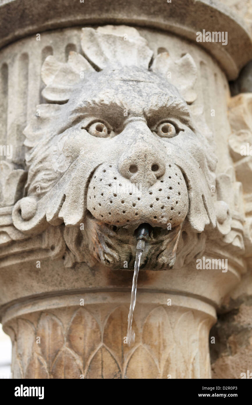 Dubrovnik - carved detail of fountain, Croatia Stock Photo