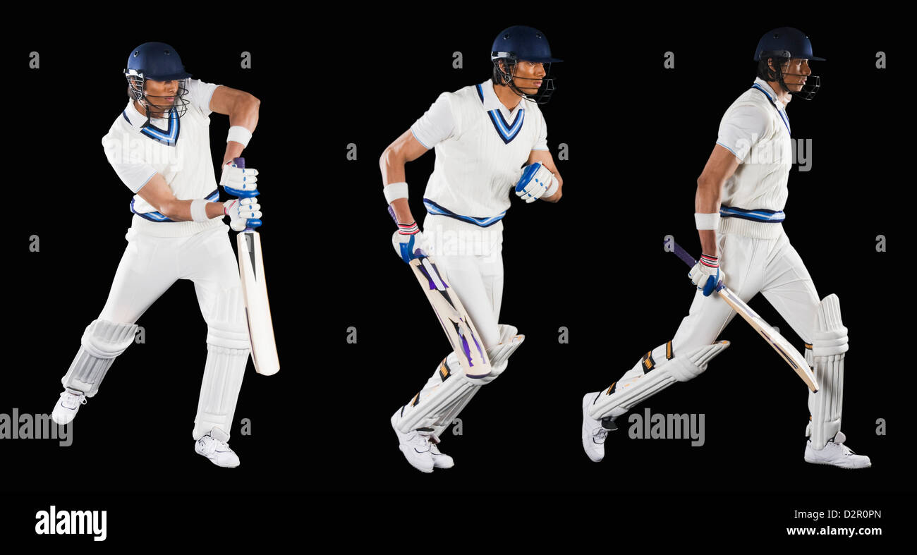 Multiple images of a cricket batsman Stock Photo Alamy