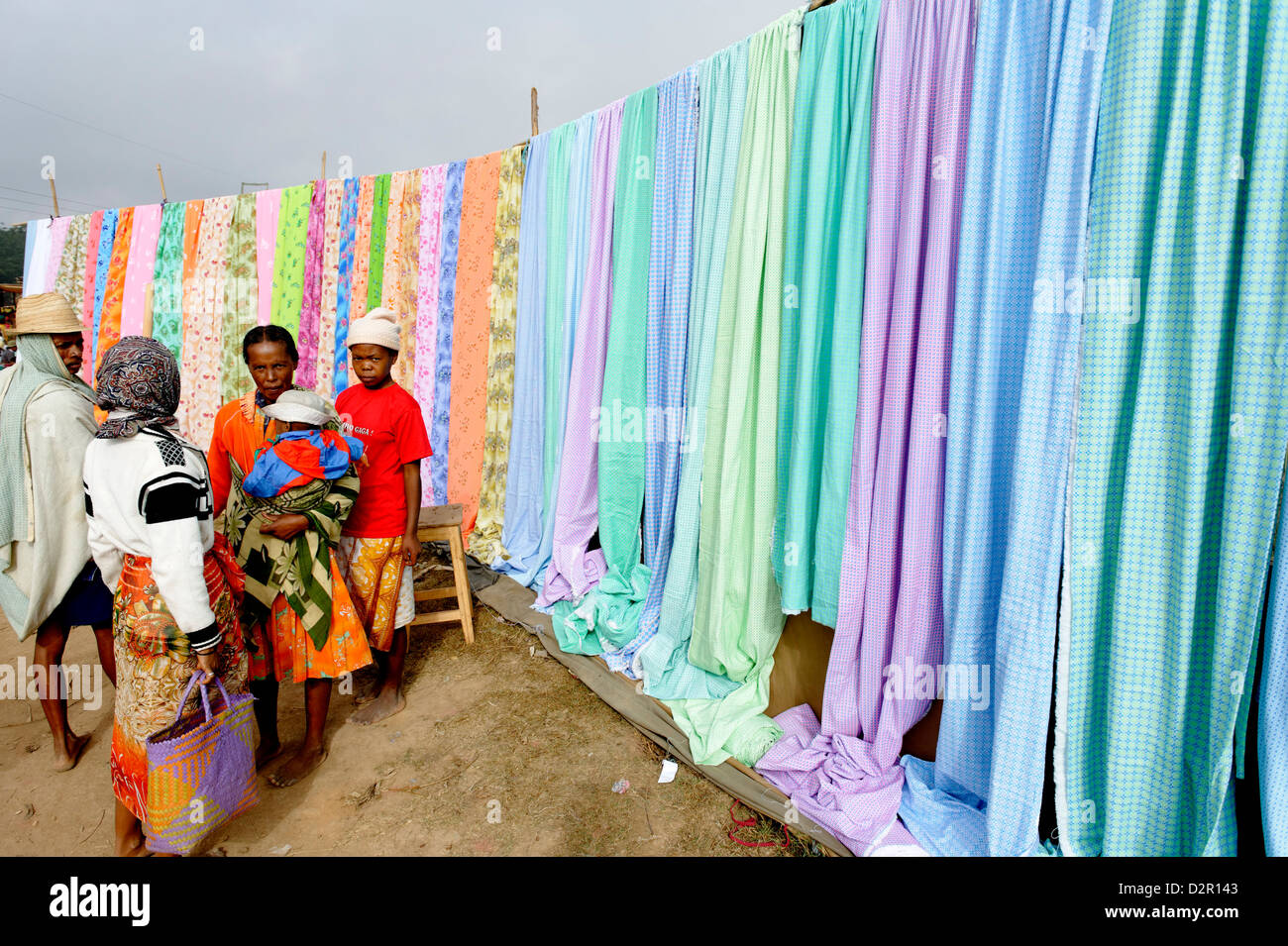 Friday market in the Betsileo country, around Fianarantsoa, Madagascar, Africa Stock Photo
