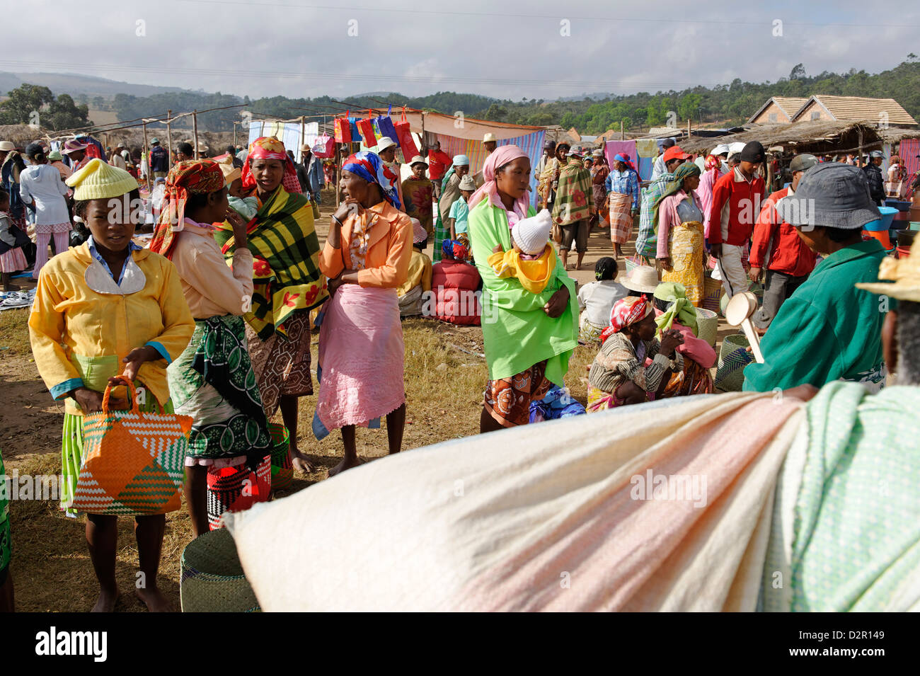 Friday market in the Betsileo country, around Fianarantsoa, Madagascar, Africa Stock Photo