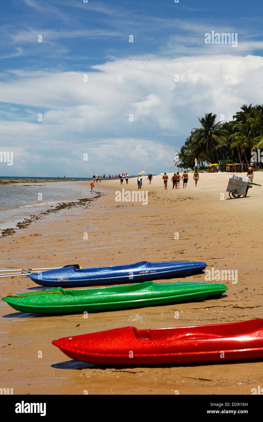 People at Parracho Beach, Arraial d'Ajuda, Bahia, Brazil, South America Stock Photo