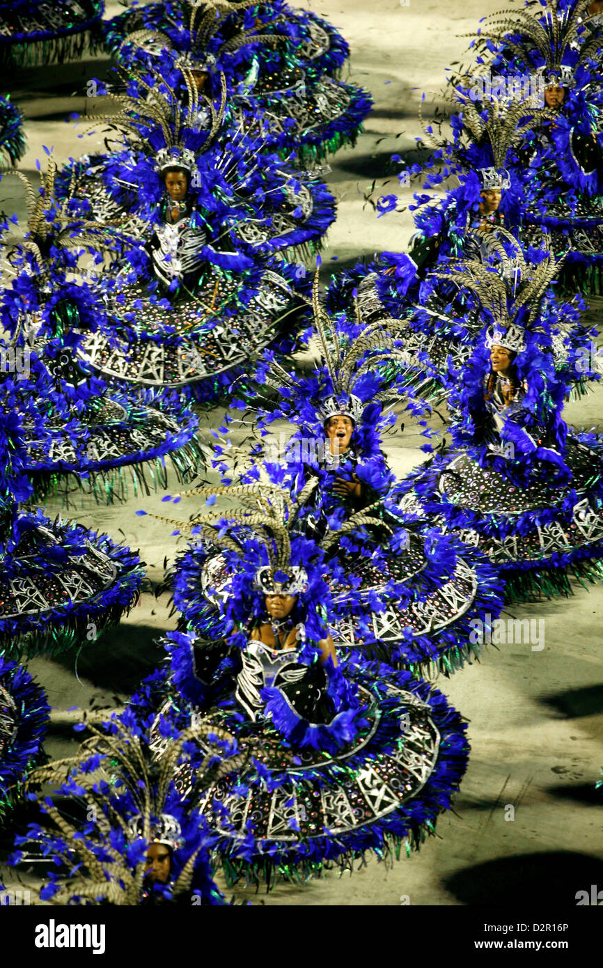 Carnival parade at the Sambodrome, Rio de Janeiro, Brazil, South America Stock Photo