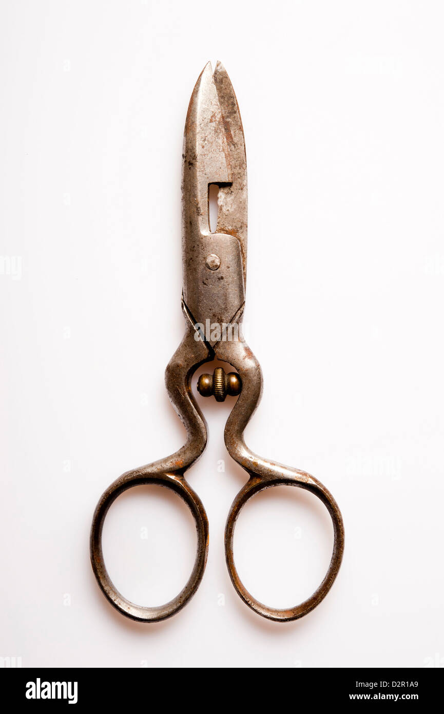 Large Pair of Very Old Seamstress Scissors, Large Scissors Shabby