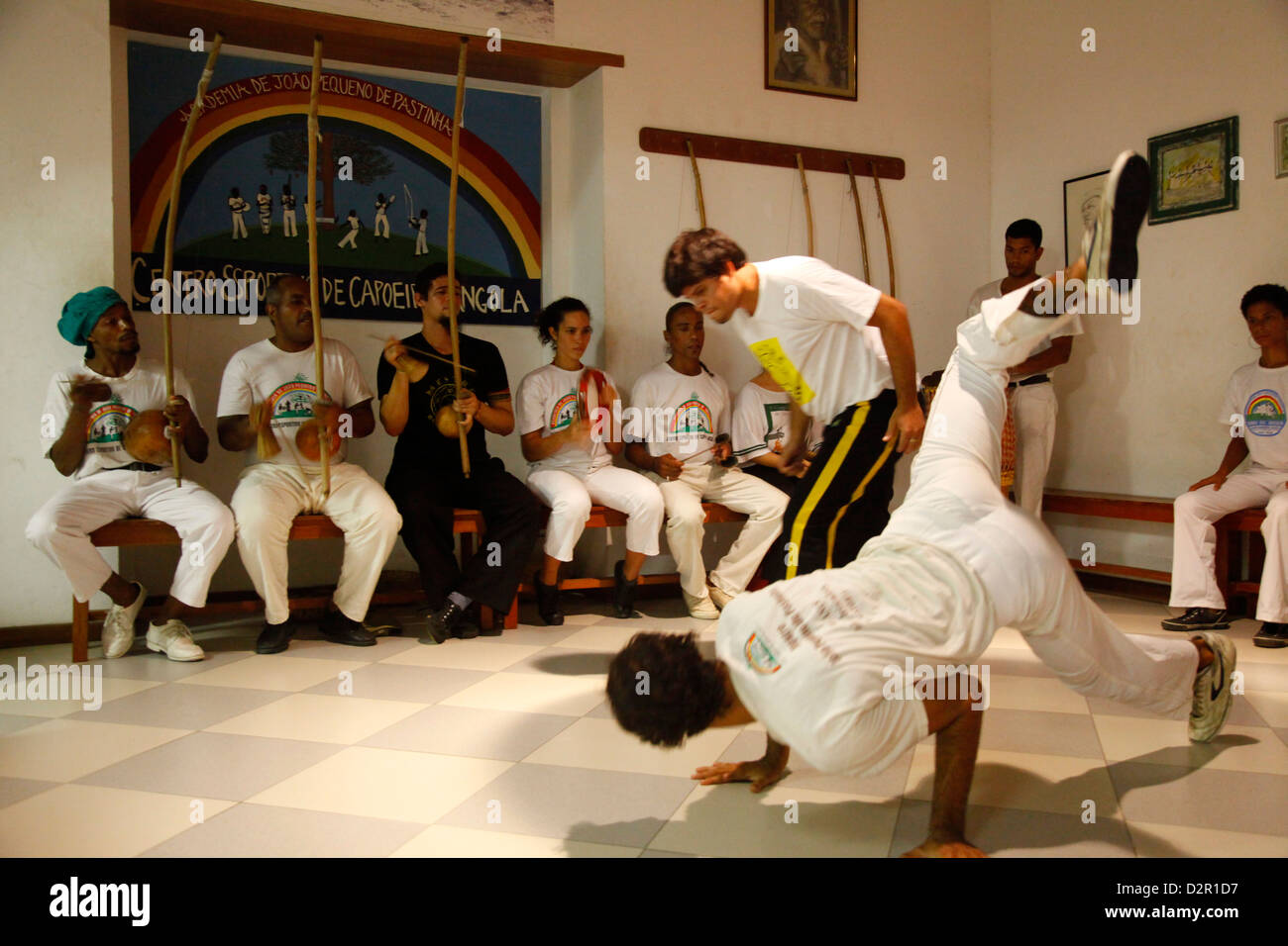 Capoeira class, Salvador (Salvador de Bahia), Bahia, Brazil, South America Stock Photo