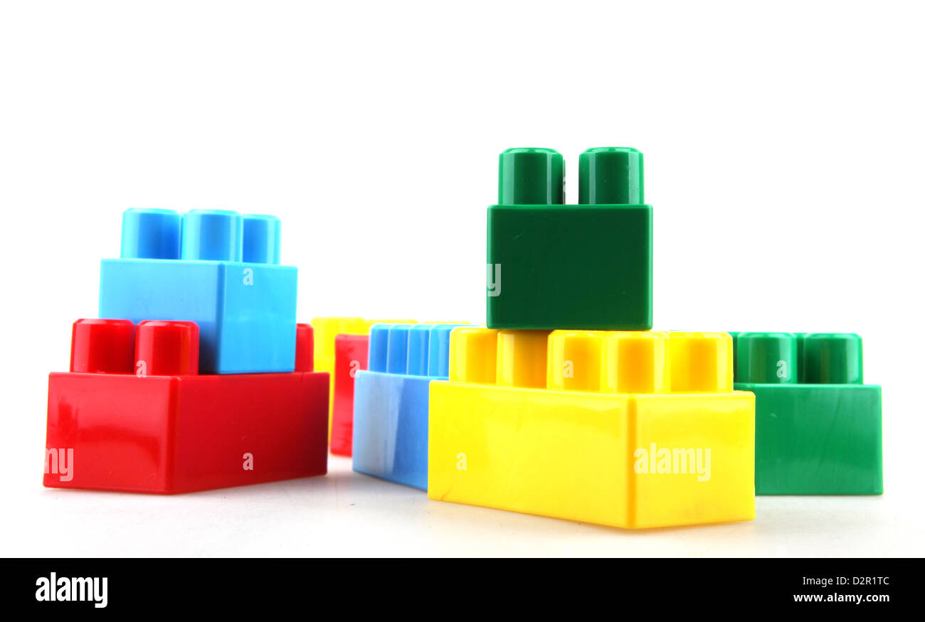 Plastic building blocks Stock Photo Alamy