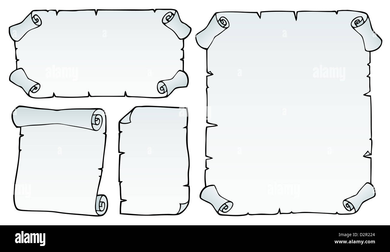 Vintage parchments collection 4 picture illustration Stock Photo Alamy