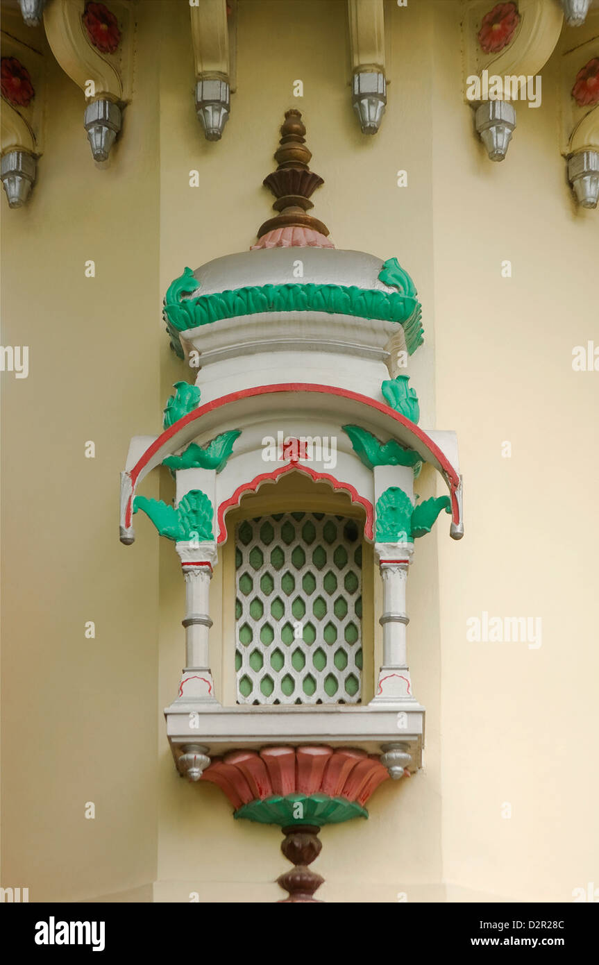 Window of a temple, Dakshineswar Kali Temple, Kolkata, West Bengal, India Stock Photo