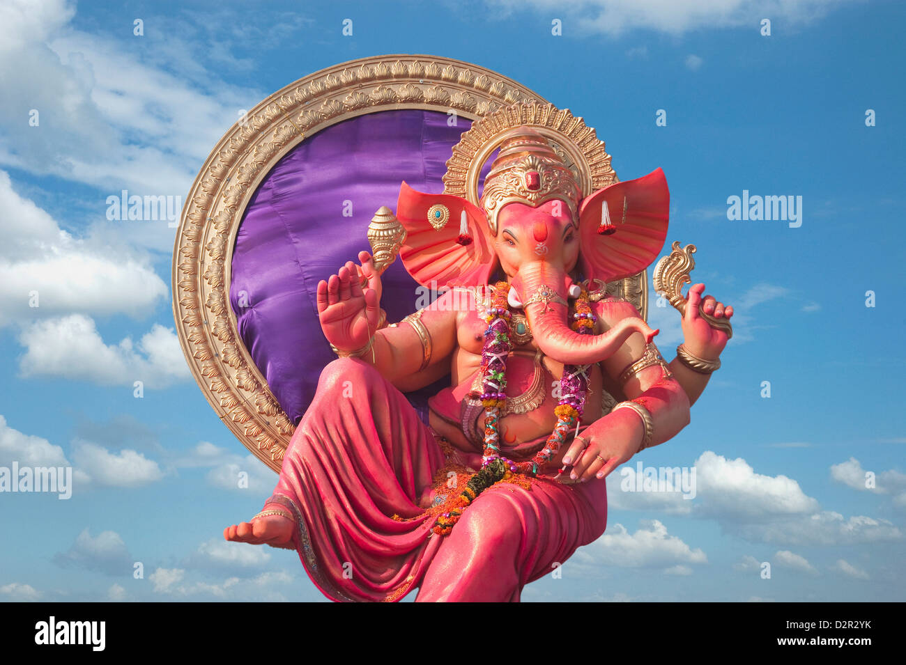 Low angle view of idol of Lord Ganesha, Mumbai, Maharashtra, India ...