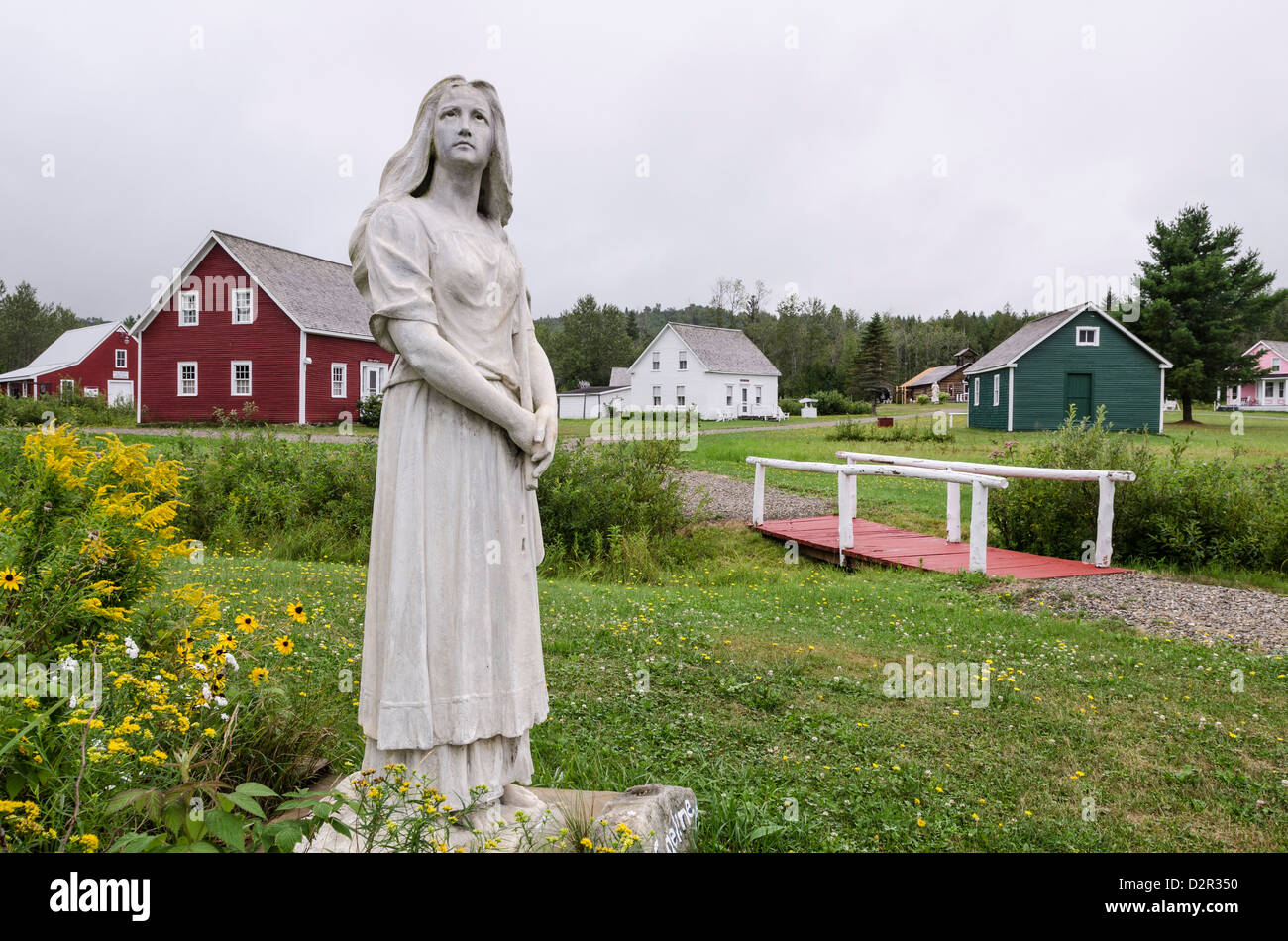 Evangeline statue, Acadian Village, Van Buren, Maine, United States of America, North America Stock Photo