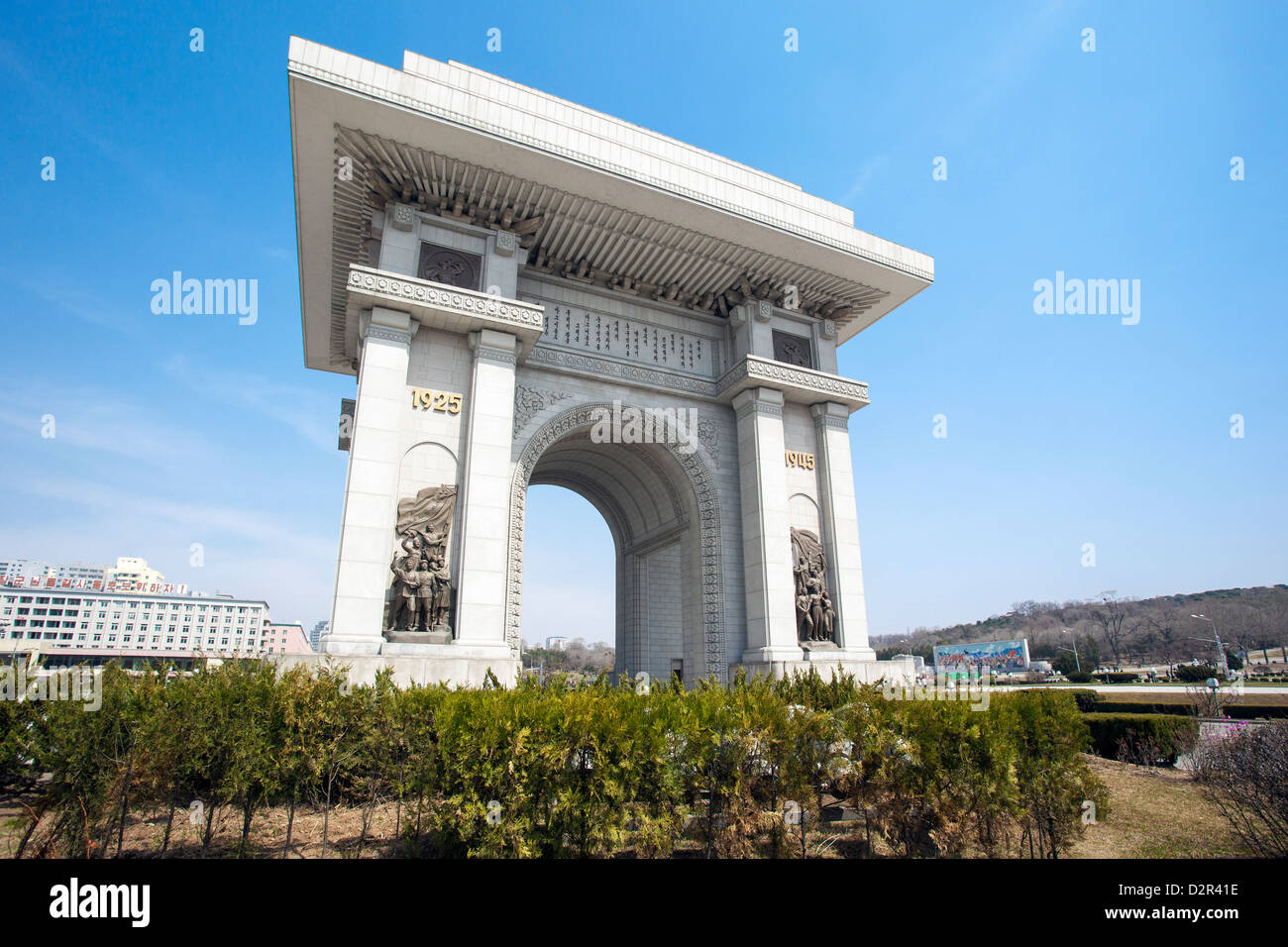 Arch of Triumph, 3m higher than the Arc de Triomphe in Paris, Pyongyang, North Korea Stock Photo