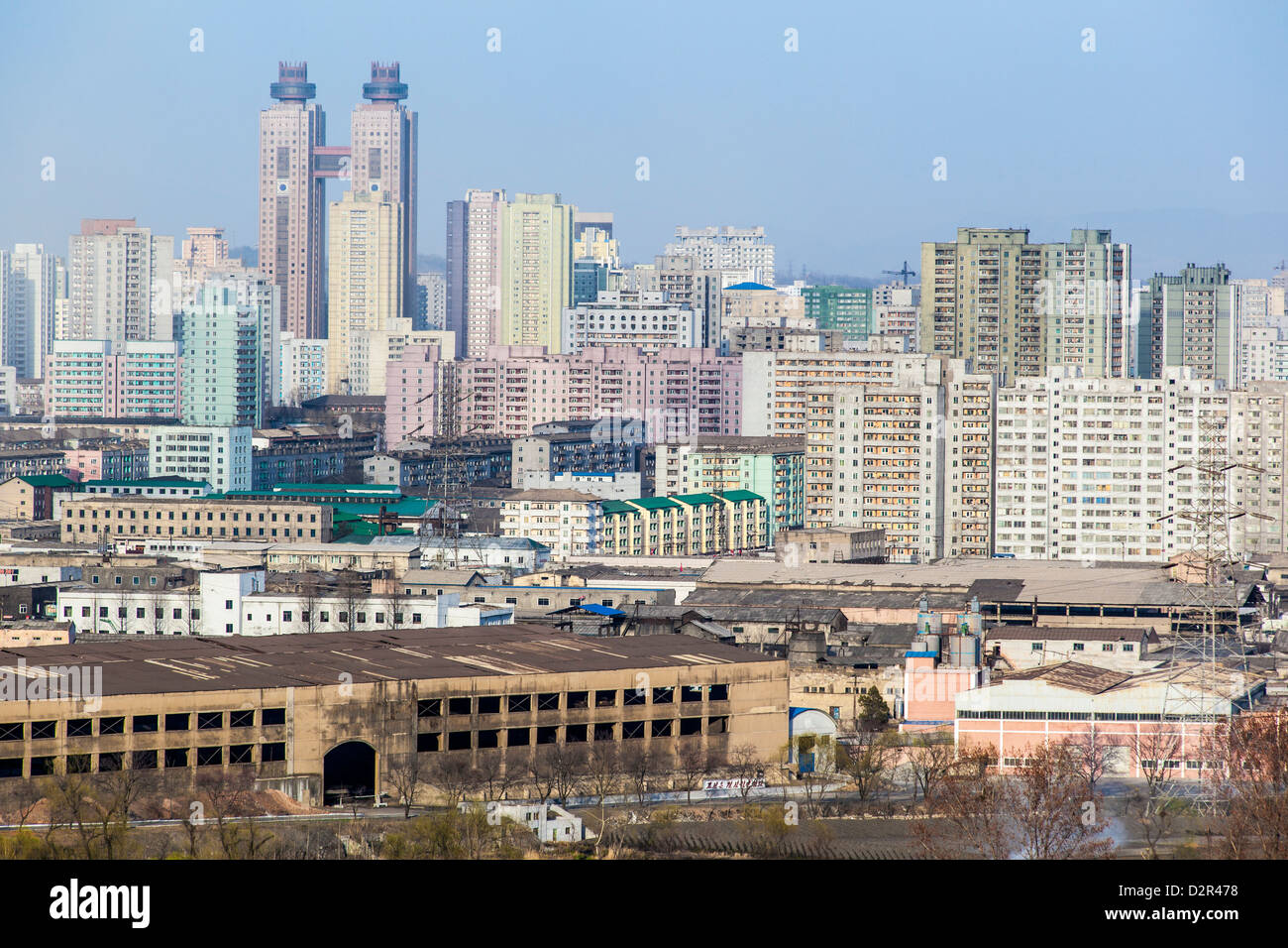 City apartment buildings, Pyongyang, Democratic People's Republic of Korea (DPRK), North Korea, Asia Stock Photo