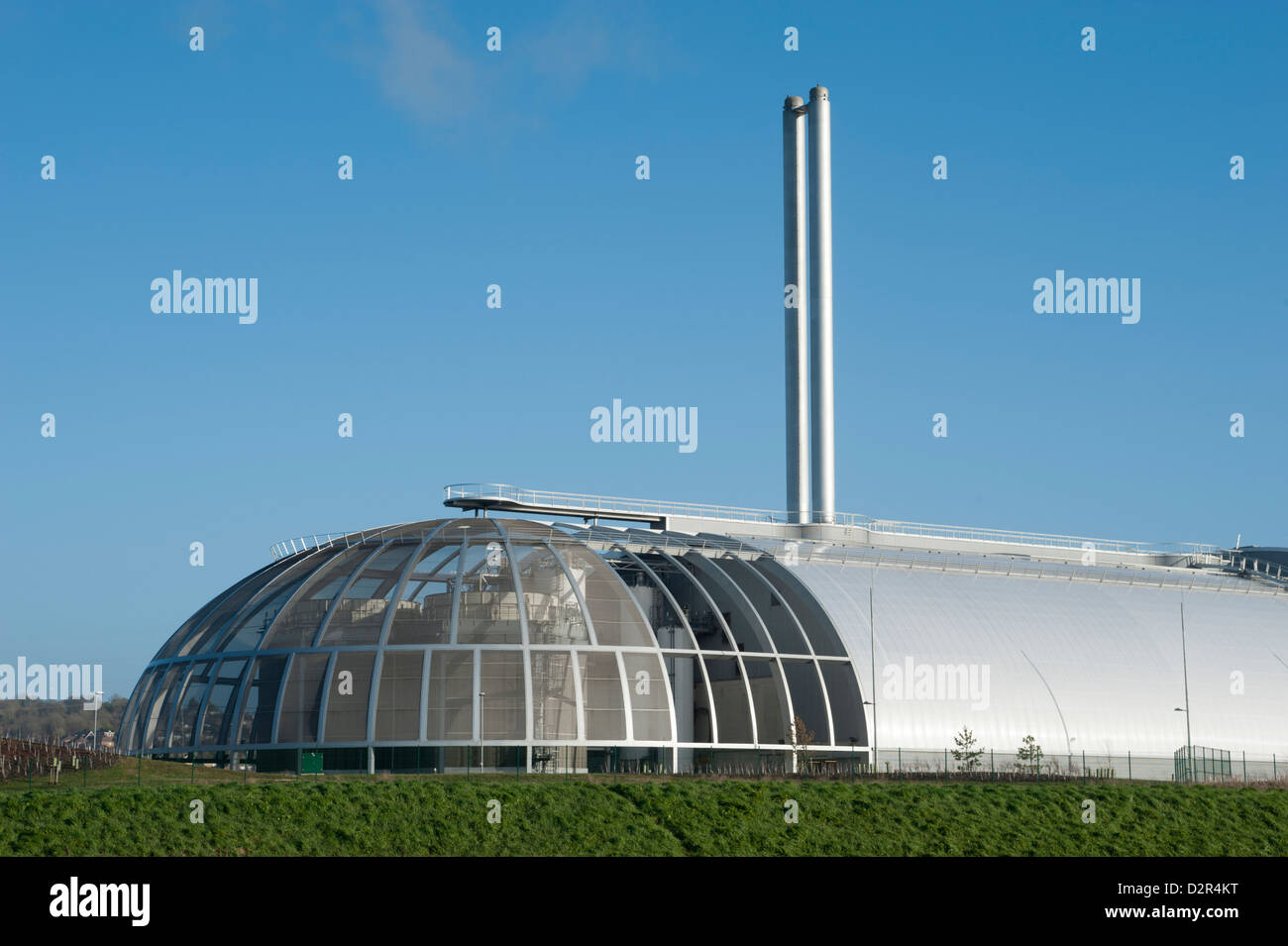 Newhaven waste incinerator or 'energy recovery facility' on the banks of the River Ouse in East Sussex, UK. Stock Photo