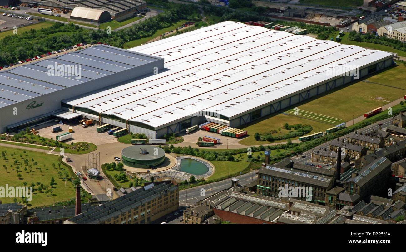 aerial view of the Grattan warehouse in Bradford, West Yorkshire Stock Photo