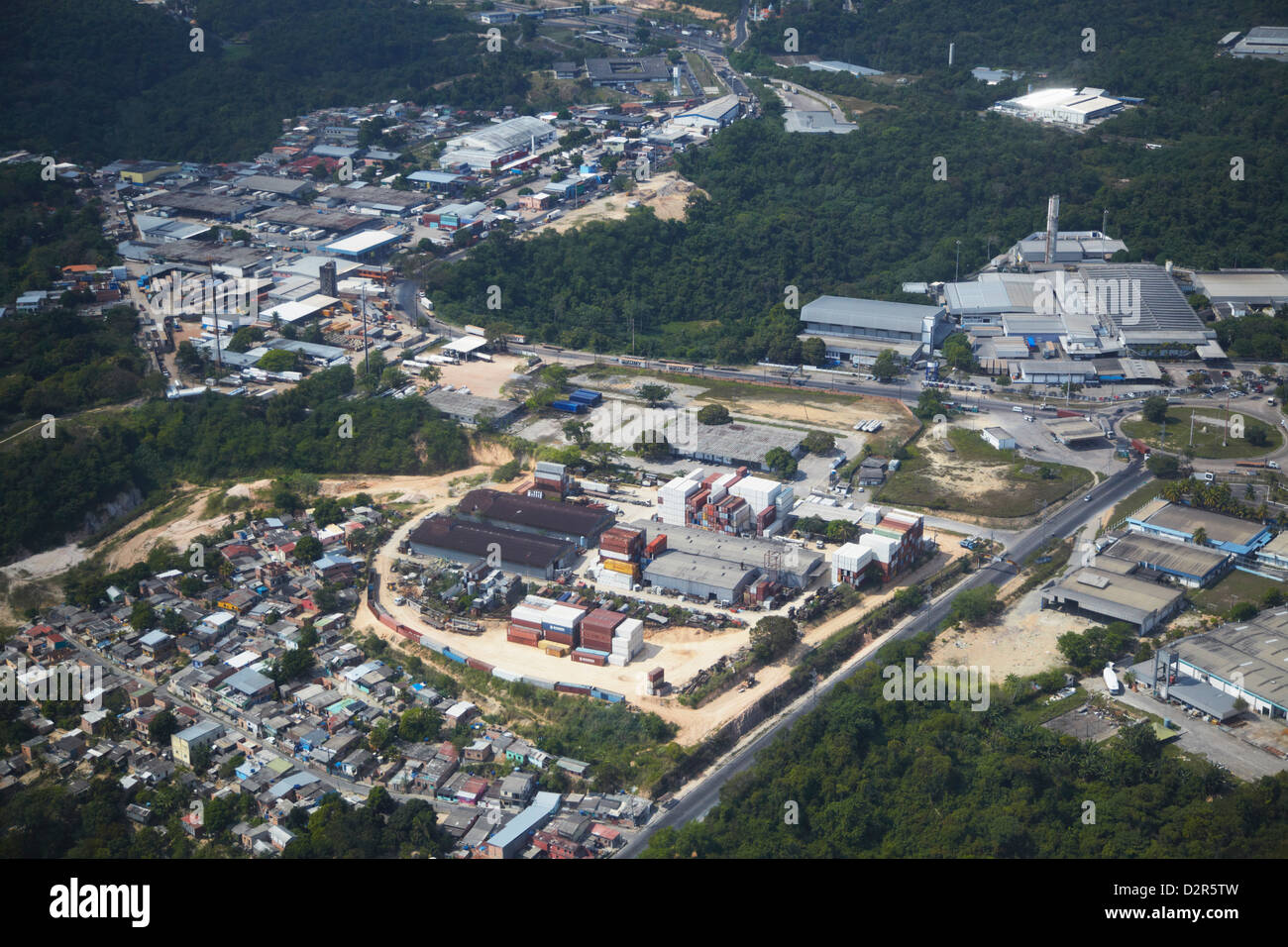 Aerial view of industrial estate, Manaus, Amazonas, Brazil, South America Stock Photo