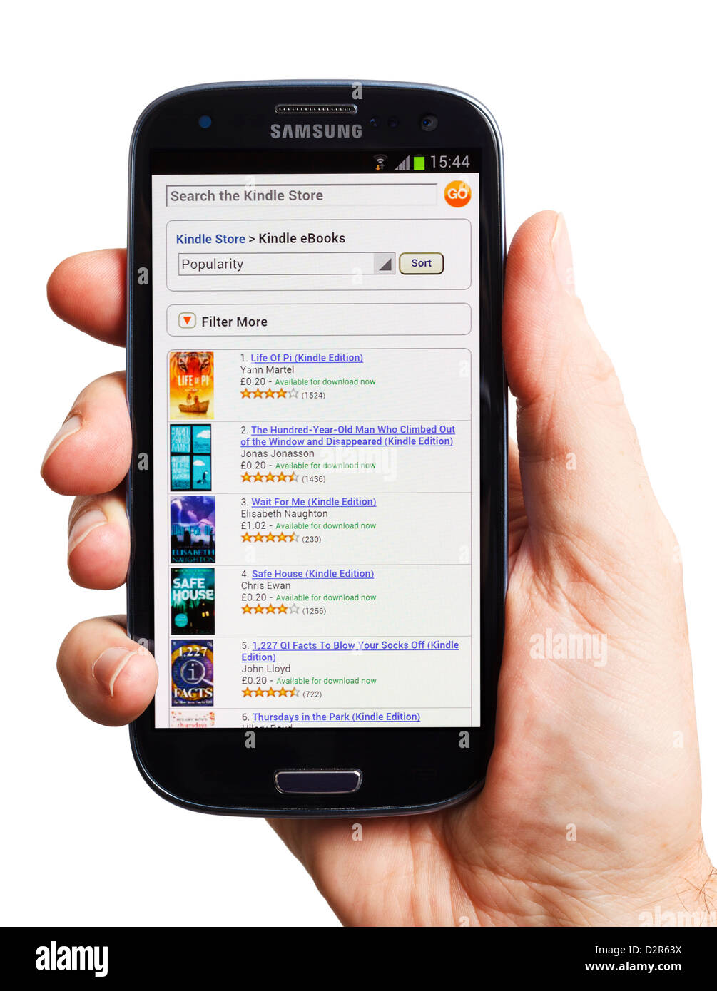 Amazon Kindle store on a smartphone mobile phone smart phone Stock Photo