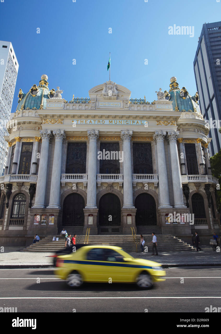Theatro Municipal (Municipal Theatre) in Praca Floriano (Floriano Square), Centro, Rio de Janeiro, Brazil, South America Stock Photo