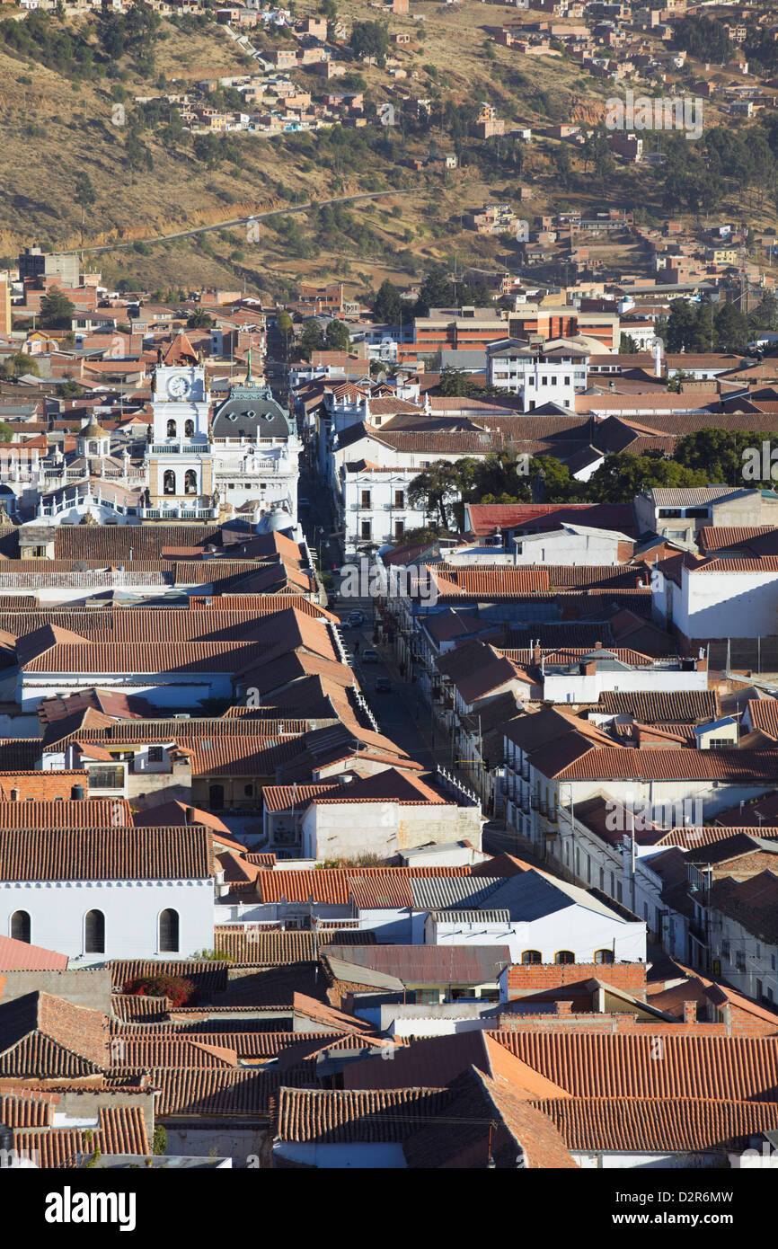 View of Sucre, UNESCO World Heritage Site, Bolivia, South America Stock Photo