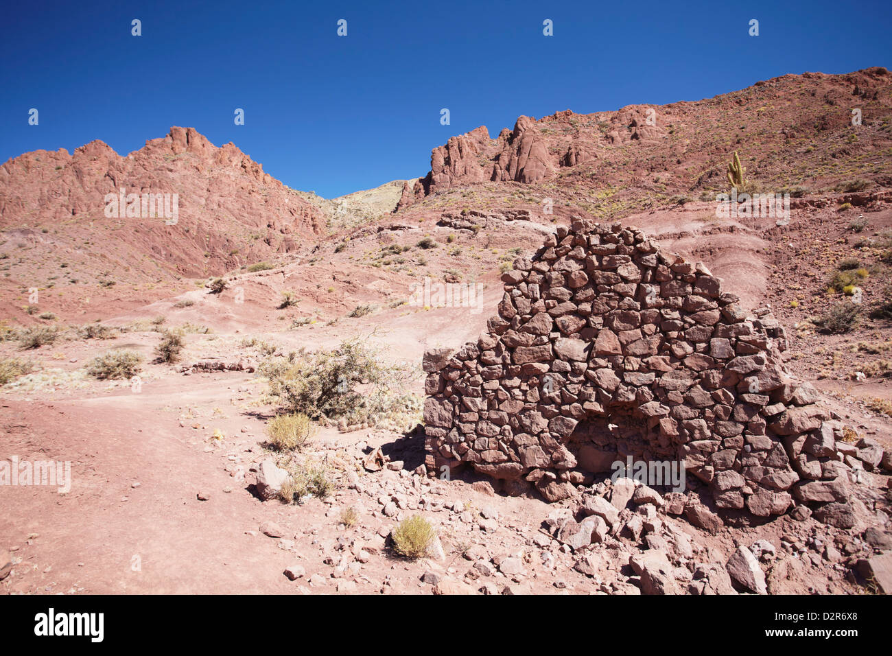 Ruins of village brick house in the Altiplano, Potosi, Bolivia, South America Stock Photo