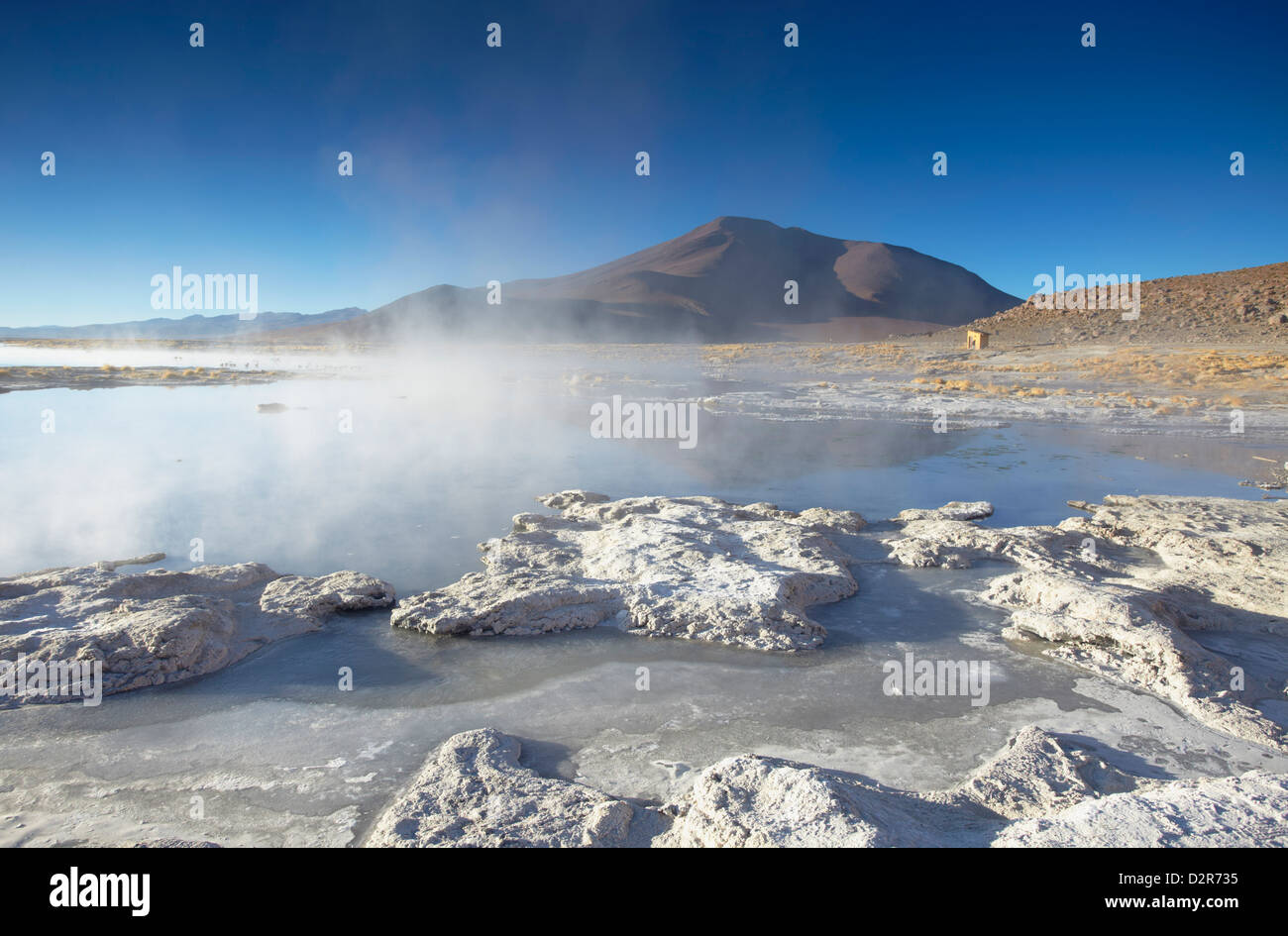 Hot springs of Termas de Polques on the Altiplano, Potosi Department, Bolivia, South America Stock Photo